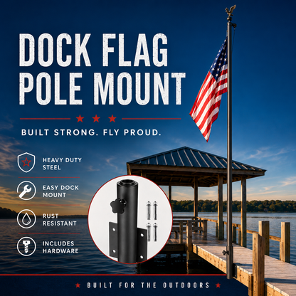 Dock Mount Flagpole Holder D1" to 2 3/8"