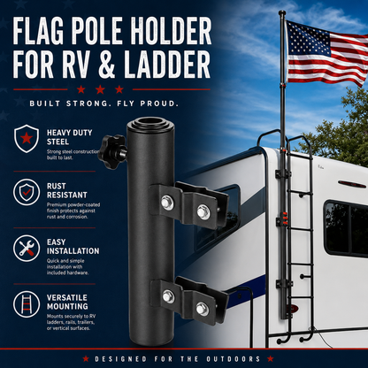 RV Flagpole Holder for 1" to 2 3/8" Pole