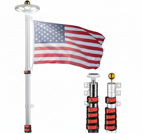 ThePatriotYard Telescoping Flagpole Kit - Midnight Black Edition