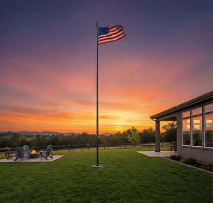 ThePatriotYard Telescoping Flagpole Kit - Midnight Black Edition
